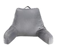VEVOR Coussin de Lecture, Taille Standard, Oreiller de Lecture en Mousse à mémoire de Forme, avec 3 Poches et Tissu en Velours Court Lavable, Dessus avec poignée, pour Lire, Jouer et se Reposer, Gris