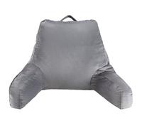 VEVOR Coussin de lecture, taille standard, oreiller de lecture en mousse à mémoire de forme, avec 3 poches et tissu en velours court lavable, dessus avec poignée, pour lire, jouer et se reposer, gris