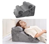 VEVOR Coussin Incliné Lit, Oreiller Triangulaire Orthopédique Réglable, Rembourrage Mousse, Housse Lavable, Coussin de Lecture Lit pour Soulagement Reflux Acide, Soutien Dos, Jambes, Bras, Gris Foncé