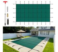 Couverture de sécurité pour piscine VEVOR, adaptée pour 20 x 40 pieds rectangulaires de couverture de sécurité de fond de piscine, filet vert, couverture de sécurité solide pour piscine, couverture de