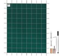 Uimoso Couverture de piscine rectangulaire maille verte 6,1x12,2 m pour l'hiver