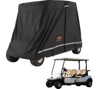 VEVOR Couverture de pluie pour voiturette de golf noire Couverture pour voiturette de golf 4 personnes 283 x 120 x 170 cm, 600D imperméable, couverture de rangement portable avec fermeture éclair, con