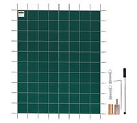 VEVOR Couverture de sécurité pour piscines creusées 4,3 x 7,9 m Maille Verte Couverture de sécurité Taille 4,9 x 8,5 m avec Outils d'installation pour Piscine d'hiver, résister au Soleil, au Vent