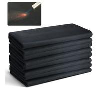 VEVOR Couverture de Soudage Ignifuge, Lot de 4 Couverture Anti-feu Fibre de Carbone 950x910 mm Résistante à la Chaleur 982 ℃ Tapis Isolant Découpable pour Protection Contre Étincelles, Éclaboussures