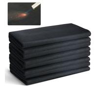 VEVOR Couverture de Soudage Ignifuge, Lot de 4 Couverture Anti-feu Fibre de Carbone 950x910 mm Résistante à la Chaleur 982 ℃ Tapis Isolant Découpable pour Protection Contre Étincelles, Éclaboussures