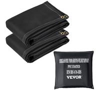 VEVOR Couverture de soudage, pack de 2 couvertures de soudage, 2,44 x 3,05 m Couverture anti-feu, 1022 °F couverture ignifugée, couverture noire d'urgence incendie, couverture ignifugée en fibre de ve