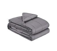 VEVOR Couverture Lestée 11,5 kg Couette Lourde 203 x 221 cm, Coton Doux, Respirante, avec Perles de Verre, Convient aux Personnes 113-140 kg, pour Soulager Anxiété et Stress, Améliorer Sommeil, Gris