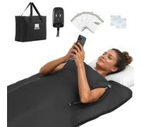 VEVOR Couverture Sauna Infrarouge avec Ouvertures pour les Bras 180x80 cm, Portable en Tissu Oxford, Chauffage Uniforme pour Détente à Domicile, Température Réglable, Minuterie, Sac de Transport, Noir