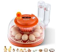 VEVOR Couveuse Œuf Automatique 12 Œufs de Poule Incubateur Œuf pour Éclosion Œufs de Volaille Poussins Canetons Oies Cailles, avec Mire LED Contrôle Température et Humidité Fenêtre Transparente 360°