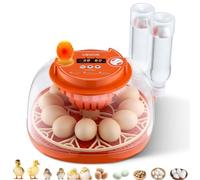 VEVOR Couveuse Œuf Automatique 12 Œufs de Poule Incubateur Œuf pour Éclosion Œufs de Volaille Poussins Canetons Oies Cailles, avec Mire LED Contrôle Température et Humidité Fenêtre Transparente 360°