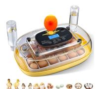 VEVOR Couveuse Œuf Automatique 24 Œufs de Poule Incubateur Œuf pour Éclosion Œufs de Volaille Poussins Canetons Oies Cailles, avec Mire LED Contrôle Température et Humidité Fenêtre Transparente 360°