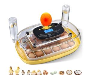 VEVOR Couveuse Œuf Automatique 24 Œufs de Poule Incubateur Œuf pour Éclosion Œufs de Volaille Poussins Canetons Oies Cailles, avec Mire LED Contrôle Température et Humidité Fenêtre Transparente 360°