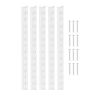 VEVOR Crémaillère d'Étagère, 1536 mm, Rail d'Étagères Vertical Mural à Perforation Double, Lot de 5, Rails Réglables Robustes Acier, Facile à Installer, pour Étagères de Rangement, Armoires, Placards