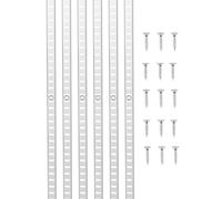 VEVOR Crémaillère d'Étagère, 923 mm, Rail d'Étagères Mural à Perforation Simple, Lot de 8, Rails Réglables Robustes Acier avec Vis, Facile à Installer, pour Étagères de Rangement, Armoires, Placards
