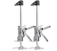 VEVOR Cric à Bras 2PCs, Lève Meubles Portes Plaques avec Capacité 150 kg, Outil de Levage Manuel en Métal, Hauteur Réglable jusqu'à 18 cm, avec Niveau Magnétique, pour Fenêtres, Installation, Argent
