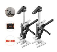 VEVOR Cric à Bras 2PCs, Lève Meubles Portes Plaques avec Capacité 200 kg, Outil de Levage Manuel jusqu'à 16,5 cm, avec Niveau Magnétique, 2 Modes de Réglage, pour Fenêtres, Installation, Noir
