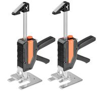VEVOR Cric à Bras 2PCs, Lève Meubles Portes Plaques avec Capacité 200 kg, Outil de Levage Manuel jusqu'à 19,5 cm, avec Niveau Magnétique, 2 Modes de Réglage, pour Fenêtres, Installation, Noir