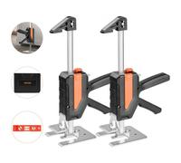 VEVOR Cric à Bras 2PCs, Lève Meubles Portes Plaques avec Capacité 200 kg, Outil de Levage Manuel jusqu'à 19,5 cm, avec Niveau Magnétique, 2 Modes de Réglage, pour Fenêtres, Installation, Noir