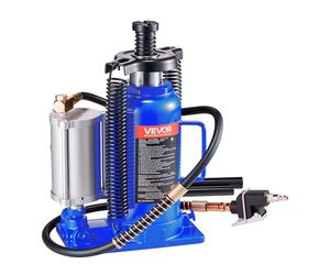 VEVOR Cric Bouteille Hydraulique Pneumatique Capacité 20 T, Cric de Levage pour Voiture Plage de Levage 260-495 mm, avec Pompe, pour Réparation Automobile, Camion Camping-Car, SUV, Atelier, Bleu