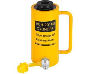 VEVOR Cric Cylindre Hydraulique Creux 20 T, Cylindre de Vérin Hydraulique Course de 100 mm, Vérin Hydraulique de Cylindre à Piston Creux Hydraulique Vérin de Levage Connecteur Rapide Levage Facile