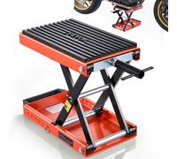 VEVOR Cric de Moto à Ciseaux, Pont Élevateur Compact Charge 680 kg Plage de Levage 10,5-35 cm, pour Entretien Motocross, Lève Moto en Acier, Table Élevatrice Plateau Large et Goupille de Verrouillage