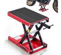 VEVOR Cric de Moto à Ciseaux, Pont Élevateur Portable Charge 499 kg Plage de Levage de 9,5 à 34 cm, pour Entretien Motocross, Lève Moto en Acier avec Plateau Large et Goupille de Verrouillage
