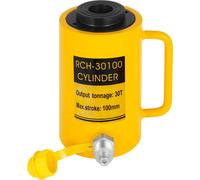VEVOR Cric hydraulique capacité 30T Cric hydraulique course 100 mm simple effet portable jaune, cric hydraulique piston creux bouteille hydraulique 6,9 kg pour fabricant de gréeurs