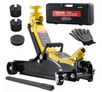 VEVOR Cric Hydraulique de Manœuvre 2,5 T, Cric Rouleur Plage de Levage 85-320 mm, pour Voitures SUV Berline Garage Atelier Domicile, avec Pompe à Levage Rapide à Piston Unique et Adaptateur pour SUV