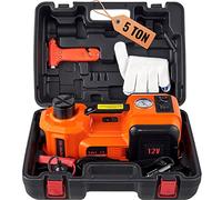 VEVOR Cric Hydraulique Électrique 5 T 12 V DC Cric de Voiture Automatique Levée 155-450 mm Cric de Levage avec Lampe LED Gonfleur de Pneus Coffret pour Dépannage Routière Démonte-Pneus SUV Berline