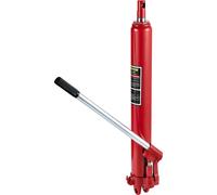 VEVOR Cric hydraulique long, capacité 8 tonnes/17363 lbs, avec pompe à piston unique et base de chape, cric manuel avec poignée, pour grues de garage/de magasin, mécanisme de levage motorisé, rouge