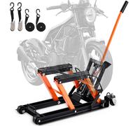 VEVOR Cric hydraulique pour moto 700 kg capacité de charge, Support moto réglable 120-385 mm, Support de montage pour garage et extérieur