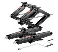 VEVOR Cric Losange Capacité 2268 kg Plage de Levage 103-595 mm, Cric Ciseaux 4PCs, Stabilisateur de Nivellement pour Camping-Car Caravane, avec Manivelle, Douille et Niveaux à Bulle, pour Voyage