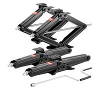 VEVOR Cric Losange Capacité 4082 kg Plage de Levage 103-595 mm, Cric Ciseaux 4PCs, Stabilisateur de Nivellement pour Camping-Car Caravane, avec Manivelle, Douille et Niveaux à Bulle, pour Voyage