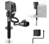 VEVOR Cric Remorque Électrique Charge 2268 kg Cric Électrique de Camping-Car Plage Levage 230-686 mm pour Caravanes Camping-cars, avec Connecteur à 13 Broches, Housse Étanche, Éclairage LED, 12 V CC