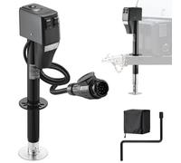 VEVOR Cric Remorque Électrique Charge 2268 kg Cric Électrique de Camping-Car Plage Levage 230-686 mm pour Caravanes Camping-cars, avec Connecteur à 13 Broches, Housse Étanche, Éclairage LED, 12 V CC