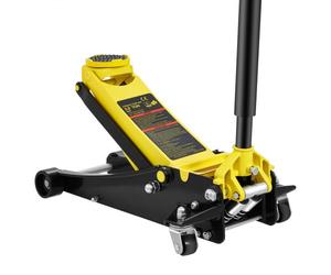 VEVOR Cric Rouleur 3 tonnes, Cric de Plancher Hydraulique à Profil Bas Hauteur de Levage 75-495 mm, en Acier Robuste, avec Pompe de Levage Rapide à Double Piston, pour Lever Camion SUV Atelier