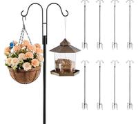 VEVOR Crochets de berger pack de 8, Crochets de berger 195 cm, Crochets de jardin double tige de lanterne, Crochets de jardin de 1,9 cm d'épaisseur pour suspendre des mangeoires pour colibris, des pan