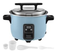 VEVOR Cuiseur à Riz Commercial, Auto-cuiseur de Riz 50 Tasses 10 Litres, Grand Pot Intérieur Antiadhésif, Cuisson Rapide, Maintien au Chaud 24 Heures, avec Tasse Doseur et Spatule, pour Restaurant