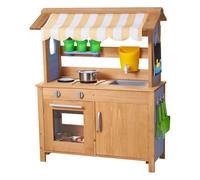 VEVOR Cuisine à Boue 79,5 cm Cuisine Patouille Extérieur Enfant pour Jouer avec Eau et Sable, en Bois avec Pots Plantation, Réservoir Eau, Cuillères, Évier, Auvent Pare-soleil, Casseroles, Accessoires