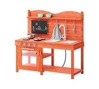 VEVOR Cuisine de boue pour enfants 1050 x 400 x 965 mm, ensemble cuisine en bois avec accessoires, jeu d'épicerie extérieur pour tout-petits, avec cuisinières, évier, robinet, tableau noir, casseroles
