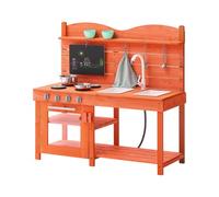 VEVOR Cuisine de boue pour enfants 1050 x 400 x 965 mm, ensemble cuisine en bois avec accessoires, jeu d'épicerie extérieur pour tout-petits, avec cuisinières, évier, robinet, tableau noir, casseroles
