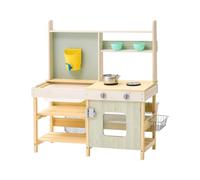 VEVOR Cuisine de Boue pour Enfants, 890 mm, Ensemble Cuisine en Bois, Jeu d'épicerie extérieur pour Tout-Petits, avec cuisinières, réservoir, Robinet, Sac de Rangement, paniers en métal et casseroles