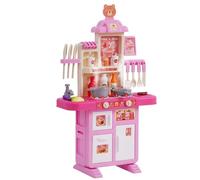 VEVOR Cuisine pour Enfants avec Cuisinière à Vapeur, Sons, Lumières, 48 Accessoires pour Tout-Petits, Âge Préscolaire 3-5 Ans, Rose