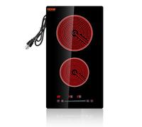 VEVOR - Cuisinière électrique intégrée, 2 brûleurs de 30,5 cm, cuisinière rayonnante en verre avec capteur de contrôle tactile, minuterie et verrouillage pour enfants inclus, 9 niveaux de puissance