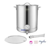 VEVOR Cuve de Brassage 60,6 L en Acier Inoxydable Cuve Fermentation Bière Fond de Pot à Trois Couches Kit de Brassage avec Thermomètre Vanne à Bille Couvercle Poignée Double Filtration Brasseur Maison