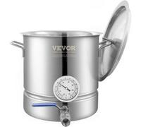 VEVOR Cuve de brassage 19 L – Acier inoxydable, fond triple, thermomètre, vanne à bille, filtration
