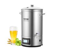 VEVOR Système de Brassage de Bière Électrique Tout-en-Un, Cuve de Brassage 30 L, Cuve de Fermentation Bière en Acier Inoxydable 304 avec Panneau, Couvercle en Verre, Poignée, Robinet, Brasseur Maison
