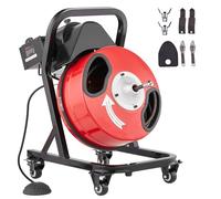 VEVOR D1000 Machine de Nettoyage de Tuyaux, Rouge, 15 m x 1,27 cm