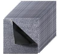 VEVOR Dalle de Moquette Autocollante, 45,7 x 45,7 cm, Lot de 10, Couverture 2 ㎡, Épaisseur 12 mm, à Poils Ras, Revêtement de Sol Doux Modulaire Carré et Résistant pour Salon, Bureau, Chambre, Gris