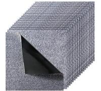 VEVOR Dalle de Moquette Autocollante, 45,7 x 45,7 cm, Lot de 10, Couverture 2 ㎡, Épaisseur 12 mm, à Poils Ras, Revêtement de Sol Doux Modulaire Carré et Résistant pour Salon, Bureau, Chambre, Gris